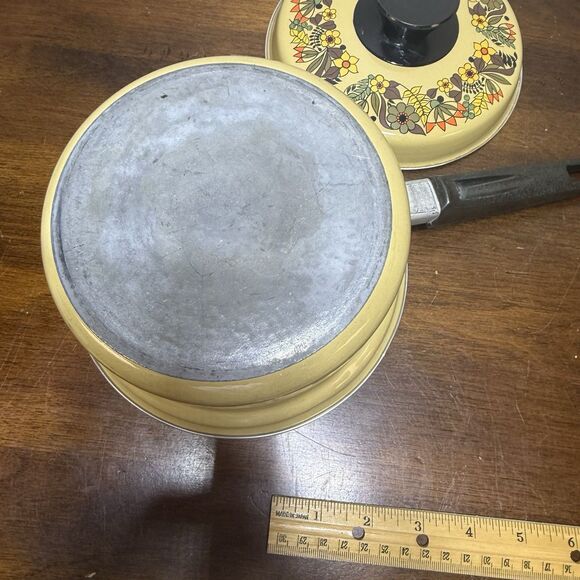 Hendlers Pointerware 7" Enamel Pot Saucepan Floral Hedgerow Retro Cottage VTG - Picture 6 of 8